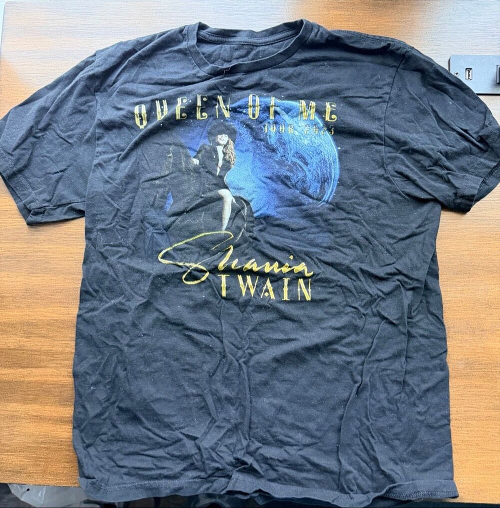 Shania Twain Queen Of Me Tour Graphic T-Shirt Concert Band Tee Size Large L
